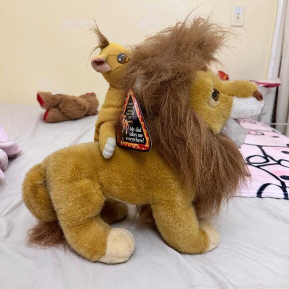 RARE VINTAGE MATTEL 1993 THE LION KING  MUFASA AND SON 14"‎ DISNEY PLUSH SIMBA - Picture 3 of 16
